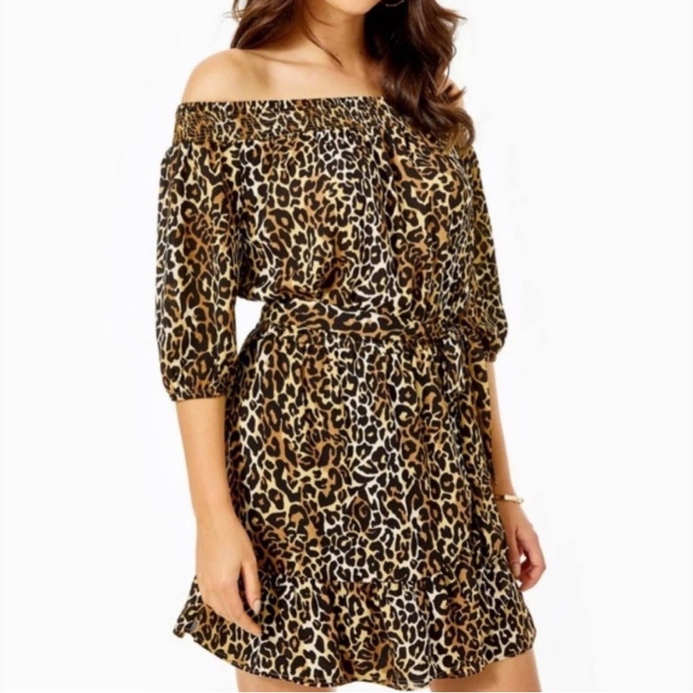 Lilly Pulitzer Rochelle Leopard Romper Medium